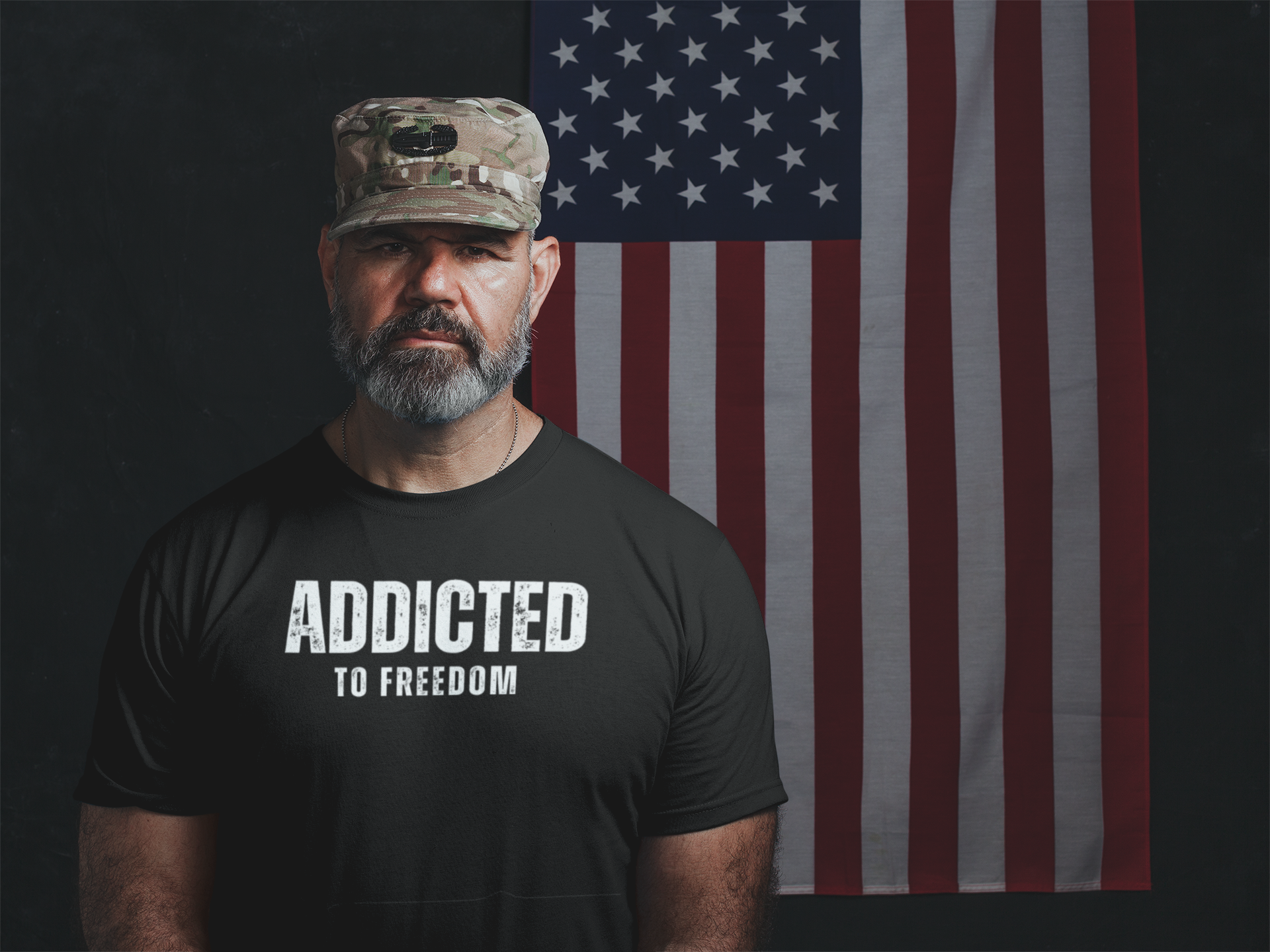 Mens Black-Addicted To Freedom T Shirt